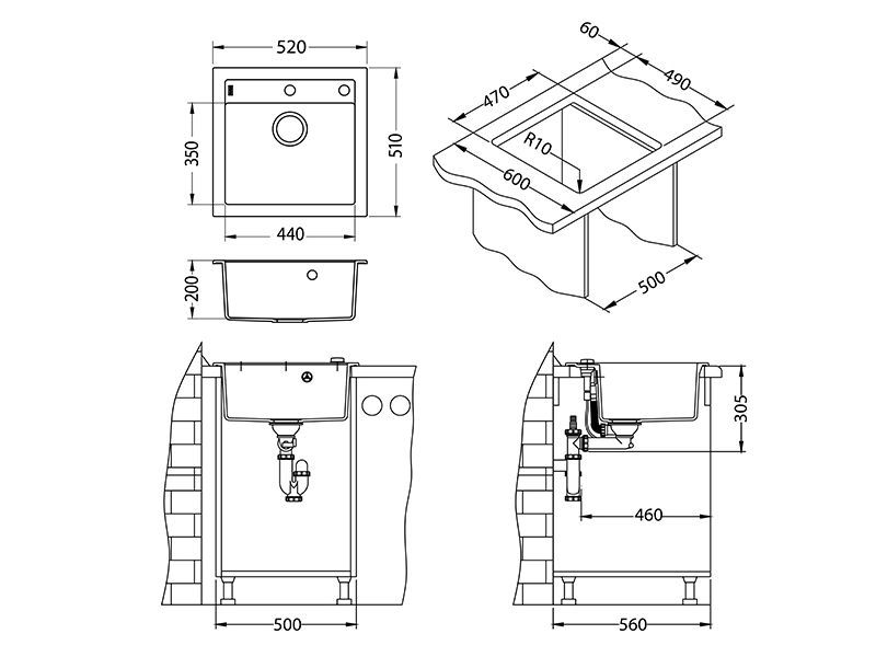 Alveus Formic 20 мойка кухонная белый 1128395