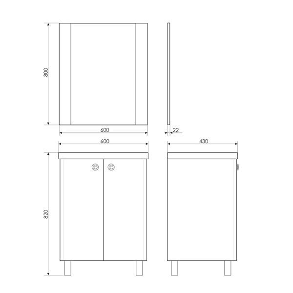 Comforty Зеркало "Флоренция-60" белый глянец 00003127385CF