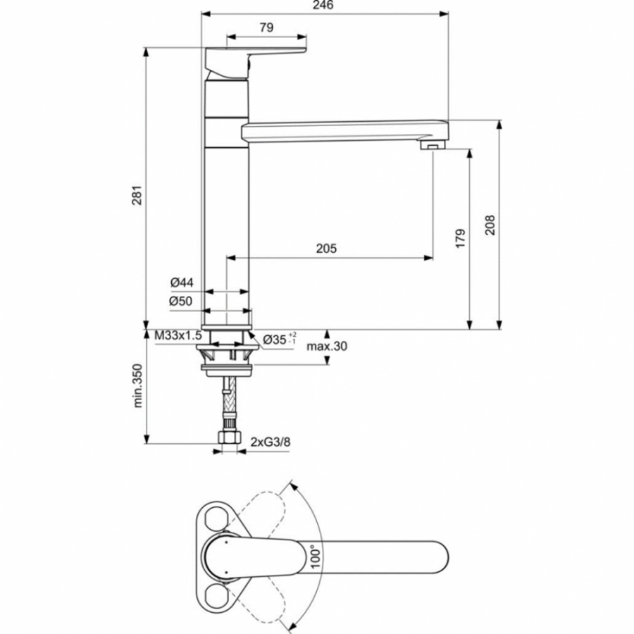 Ideal Standard Cerafine смеситель для кухни BC501XG