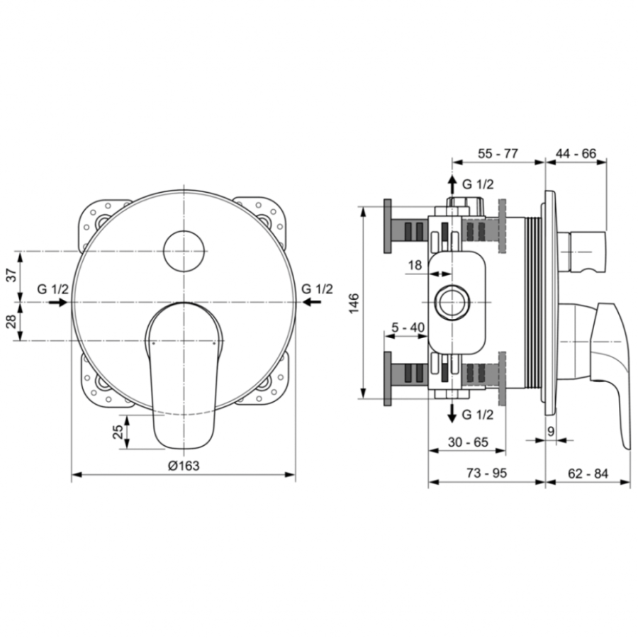Ideal Standard Ceraflex смеситель для душа A6725AA
