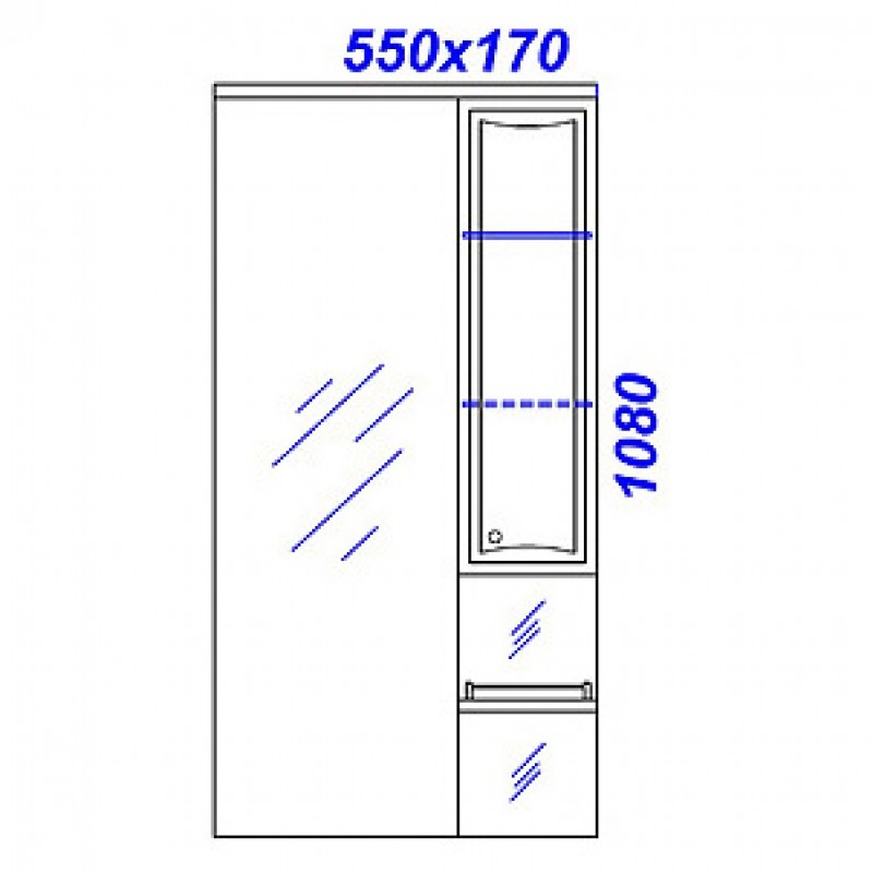 Зеркало-шкаф Aqwella Барселона 55*108 Ba.02.55