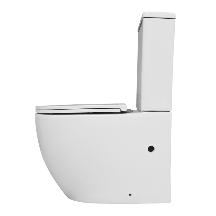 Azario Blanco унитаз напольный безободковый с сиденьем микролифт AZ-T003B-R