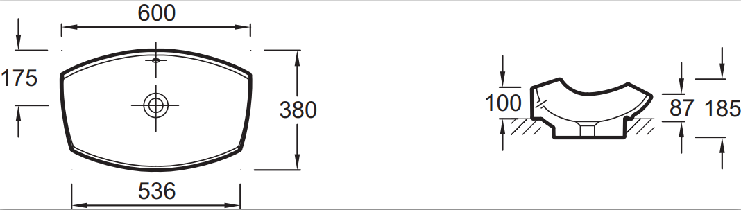 Jacob Delafon Ovale Dessus E1186-00 раковина накладная 60 см