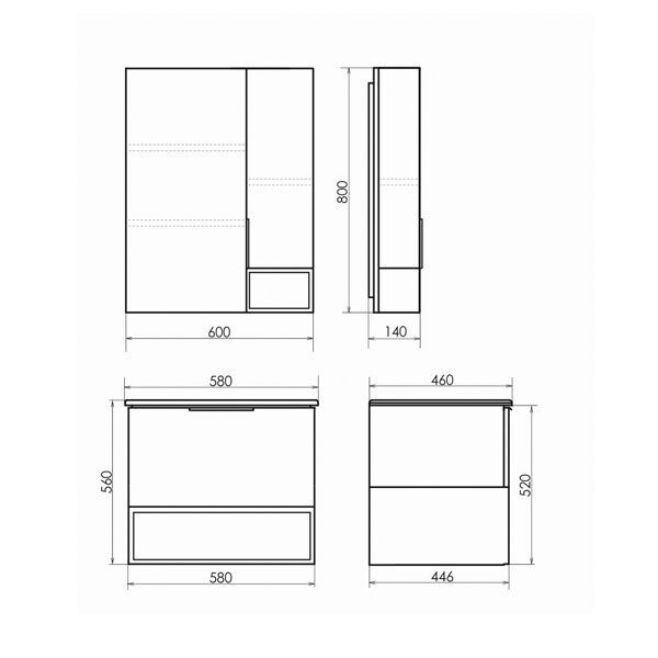 Тумба-умывальник Comforty Франкфурт-60 дуб шоколадно-коричневый с раковиной Comforty 60E 00004150530CF