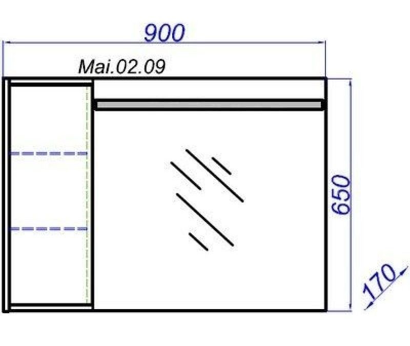 Aqwella Майами Mai.02.06 90 зеркало с подсветкой