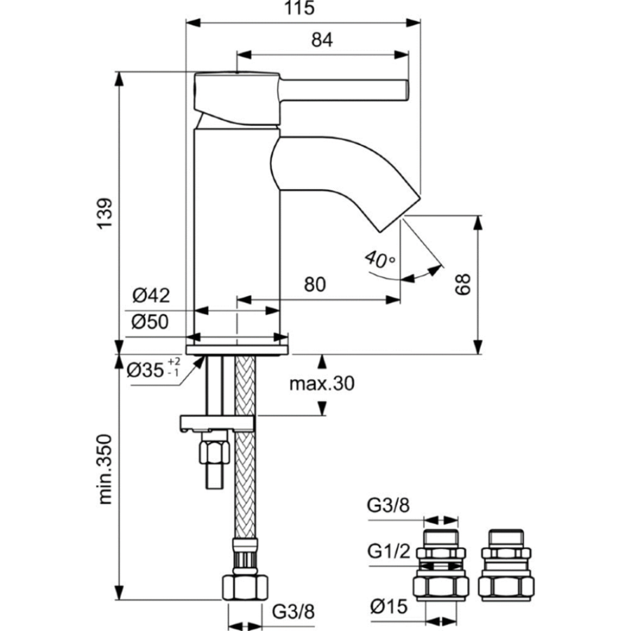 Ideal Standard Ceraline смеситель для раковины BC185AA