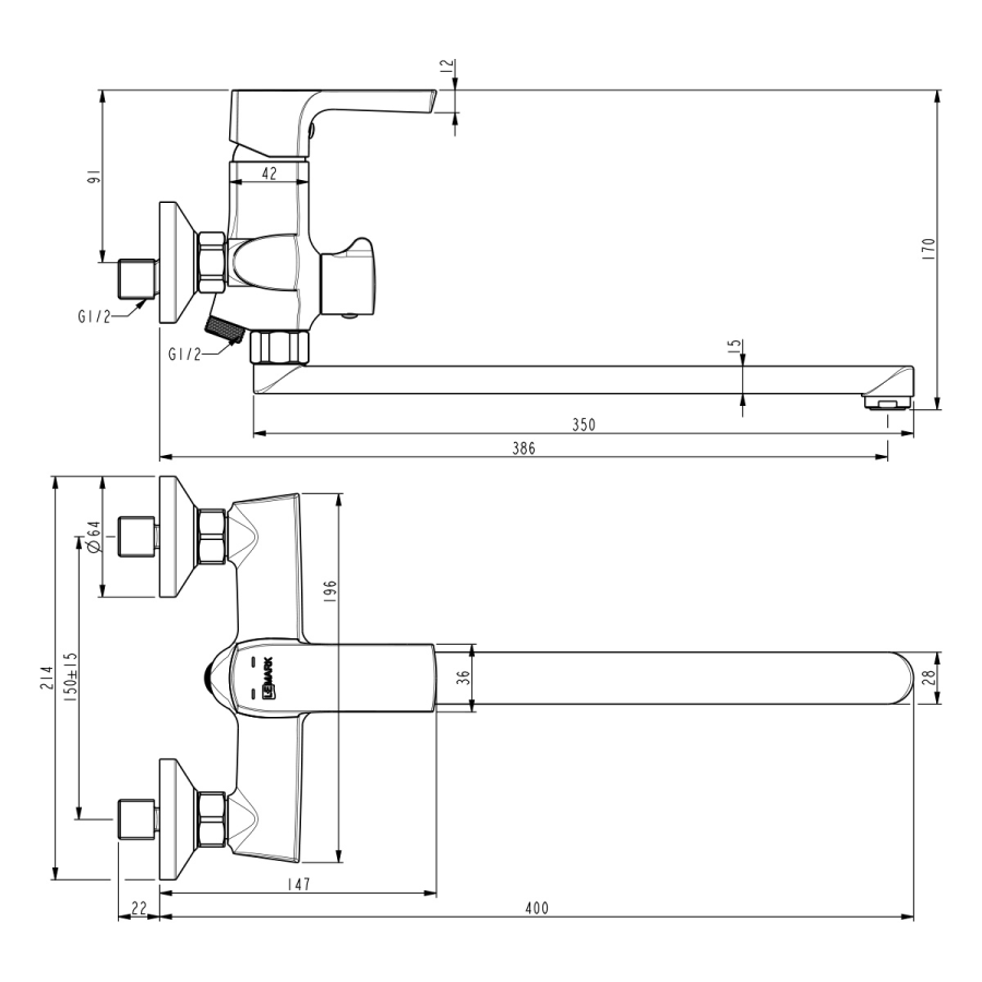 Lemark Ursus смеситель для ванны LM7251BL