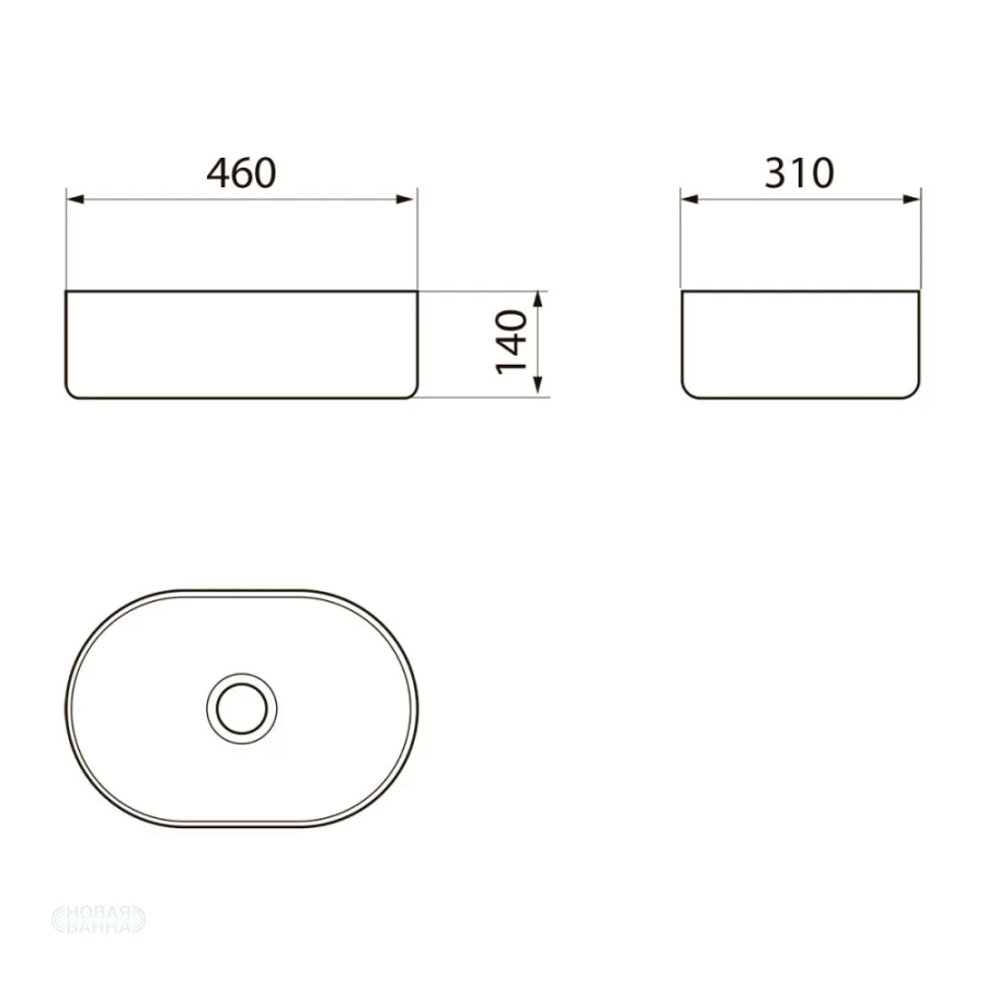 Point Виктория 46 раковина накладная PN43062