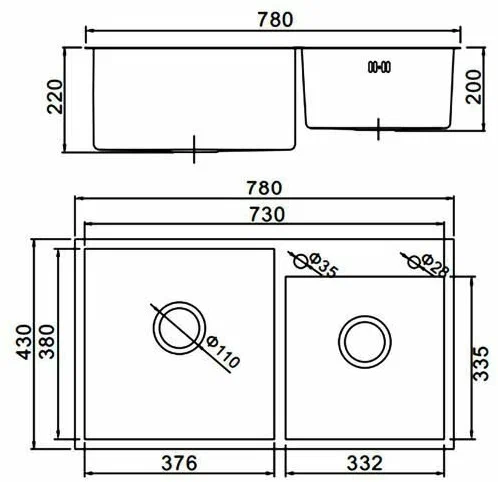 Мойка для кухни из нержавеющей стали Gerhans K37843G-S