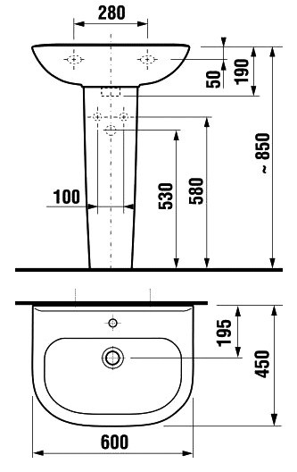 Jika Olymp 8106130001049 умывальник подвесной 60 см