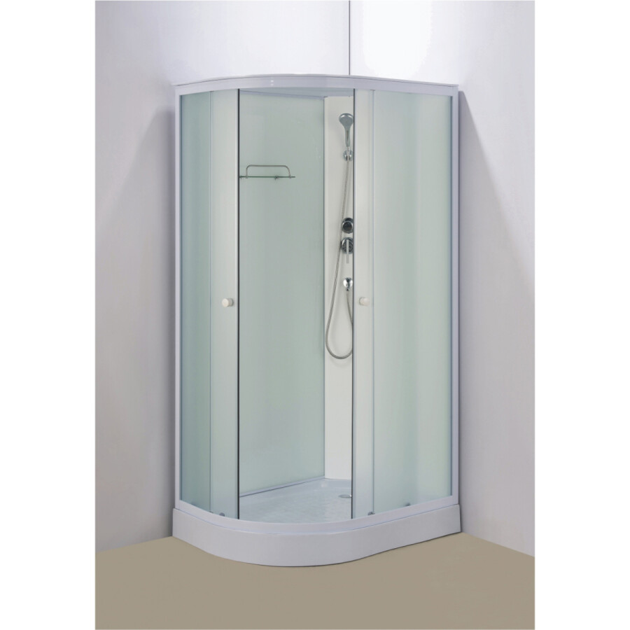 Душевая кабина Loranto 1180х780х2080 правосторонняя, белое заднее стекло, поддон 14 см, матовое стекло 4 мм, профиль белый CS-877ECTM/W-120