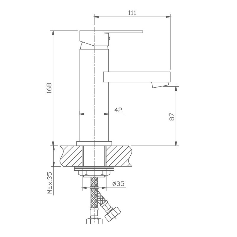 Смеситель для раковины Haiba HB1002 Хром