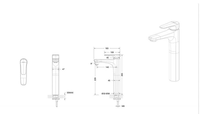Bravat смеситель для раковины F1173218BW-A-ENG