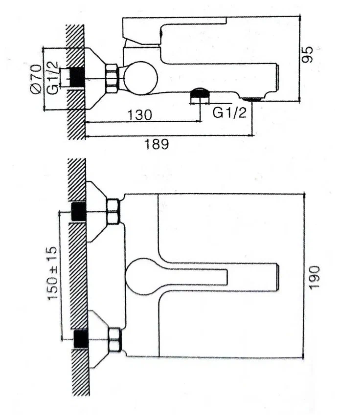 Haiba смеситель для ванны HB60652-7