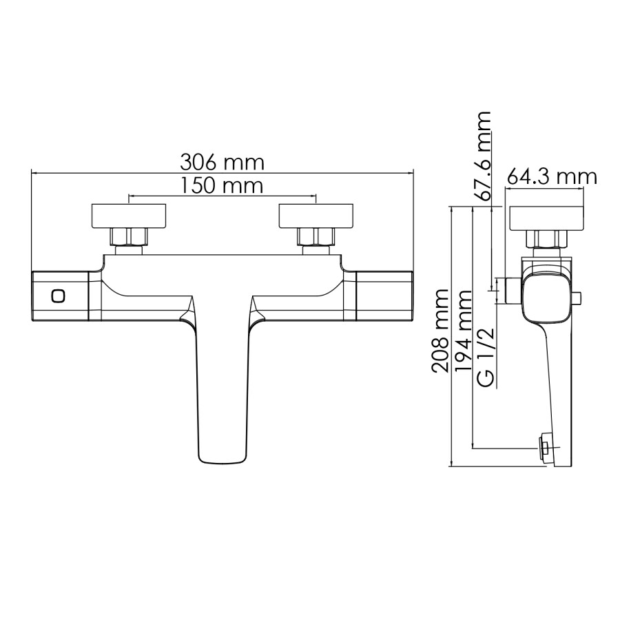 Wasserkraft Naab 8600 смеситель для ванны с термостатом 8611 Thermo