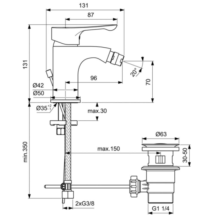 Ideal Standard смеситель для биде BC487AA