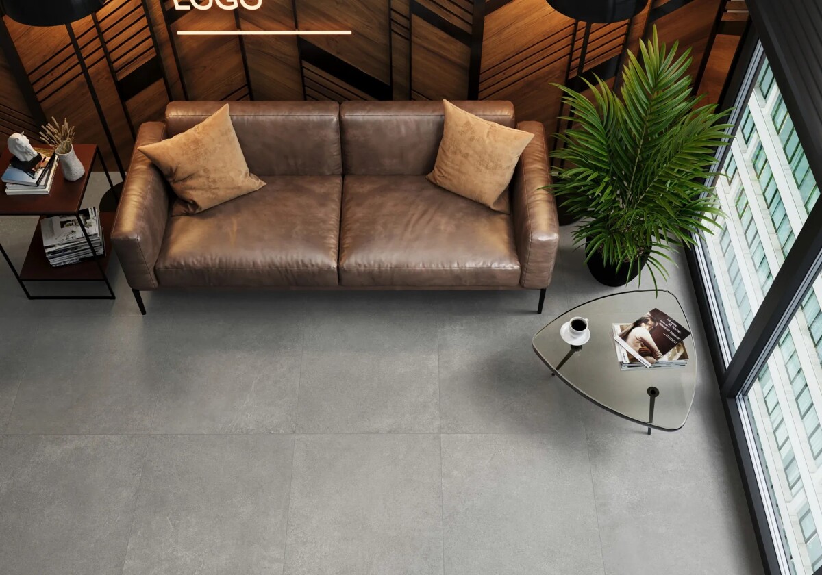 Керамогранит Artkera Group GP6060MIM66M Microcement Silver матовый 600 x 600 x 9.5 мм.