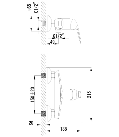 Lemark Plus Advance смеситель для душа LM1203C