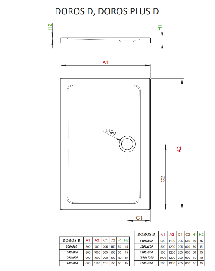 Radaway Doros Plus D 80*110*6 душевой поддон акриловый SDRPD1180-01