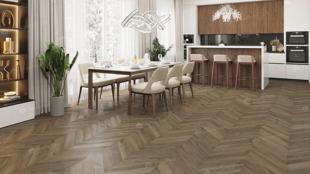 Alpine Floor Chevron LVT Кварцвиниловая плитка Дуб Насыщенный ECO 20-4A 555х127х2.5 mm
