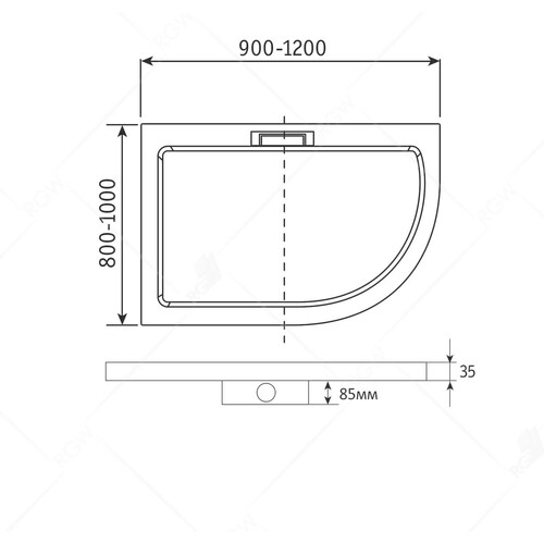 RGW GWS-41L душевой поддон 80х120 см белый 03150482-01L