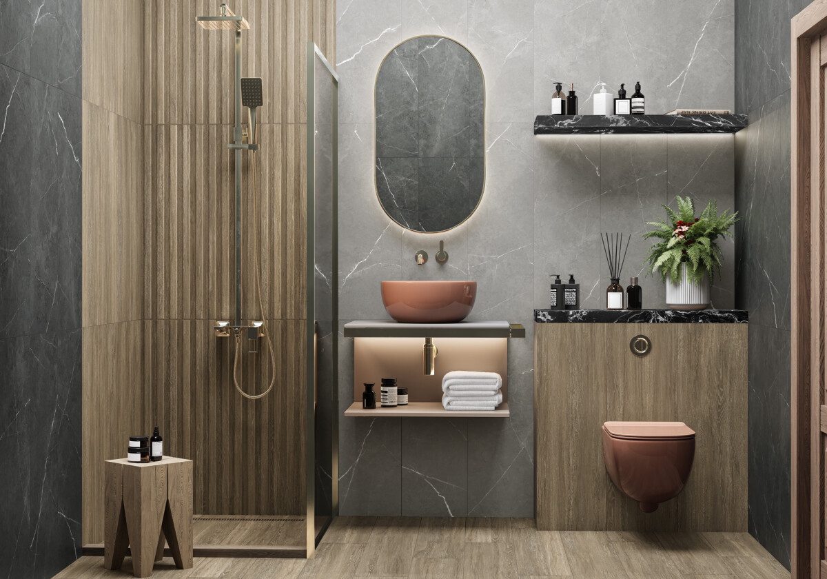 Delacora Rockstyle Graphite Керамическая плитка настенная 300 x 900 x 10.5 WT93ROK25