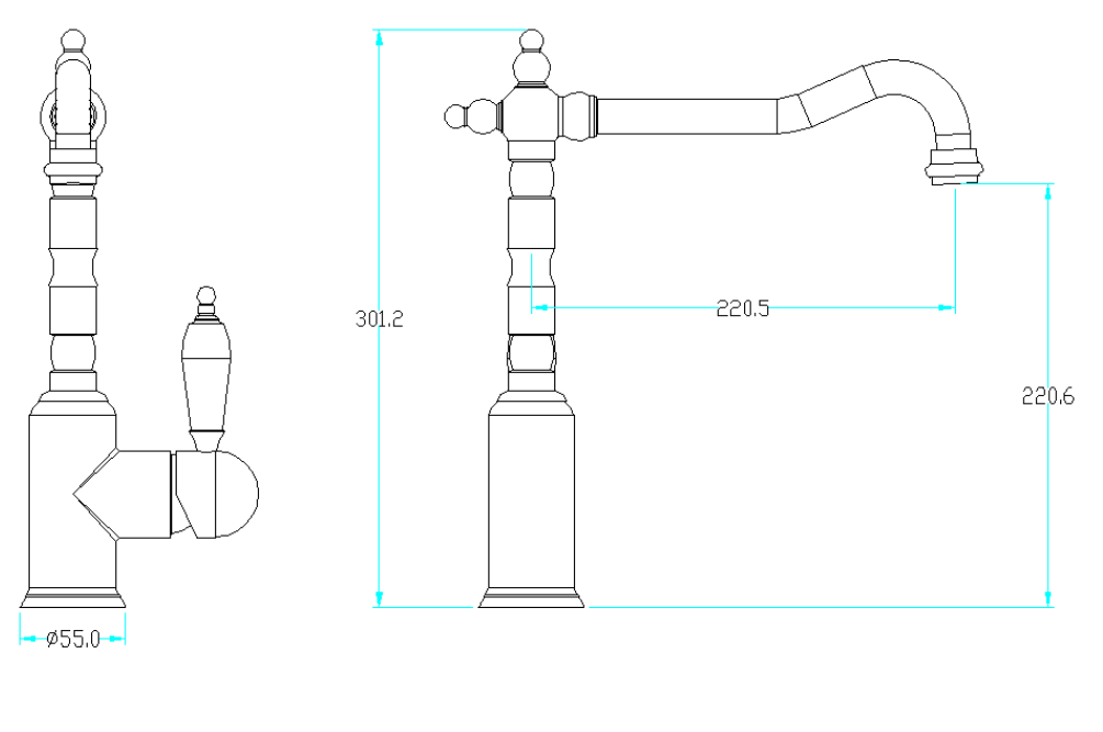 Смеситель для кухни Boheme Kitchen Medici Ripresa белая керамика 101