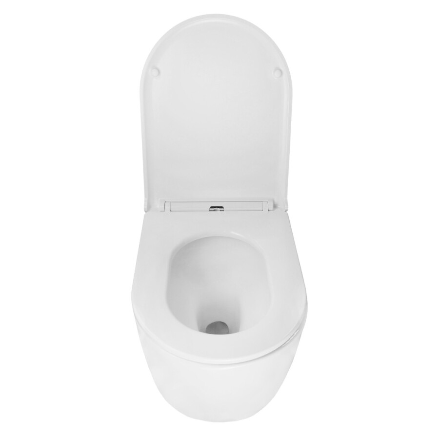 Унитаз подвесной Azario Nata360х515х350 безободковый, система смыва "Скрытое Торнадо", с быстросъемным сиденьем "Микролифт" AZ-5102T-WHT