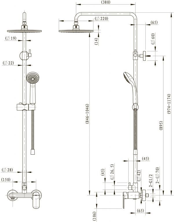 Bravat душевая колонна F9125183CP-A2-RUS