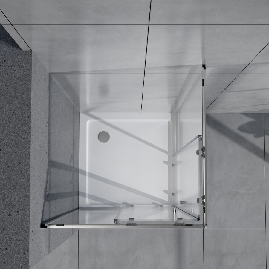 Душевое ограждение Azario Vienna 1000х1000х1950 прозрачное стекло 6 мм, профиль графит матовый AZ-R36-100-MGR-CL