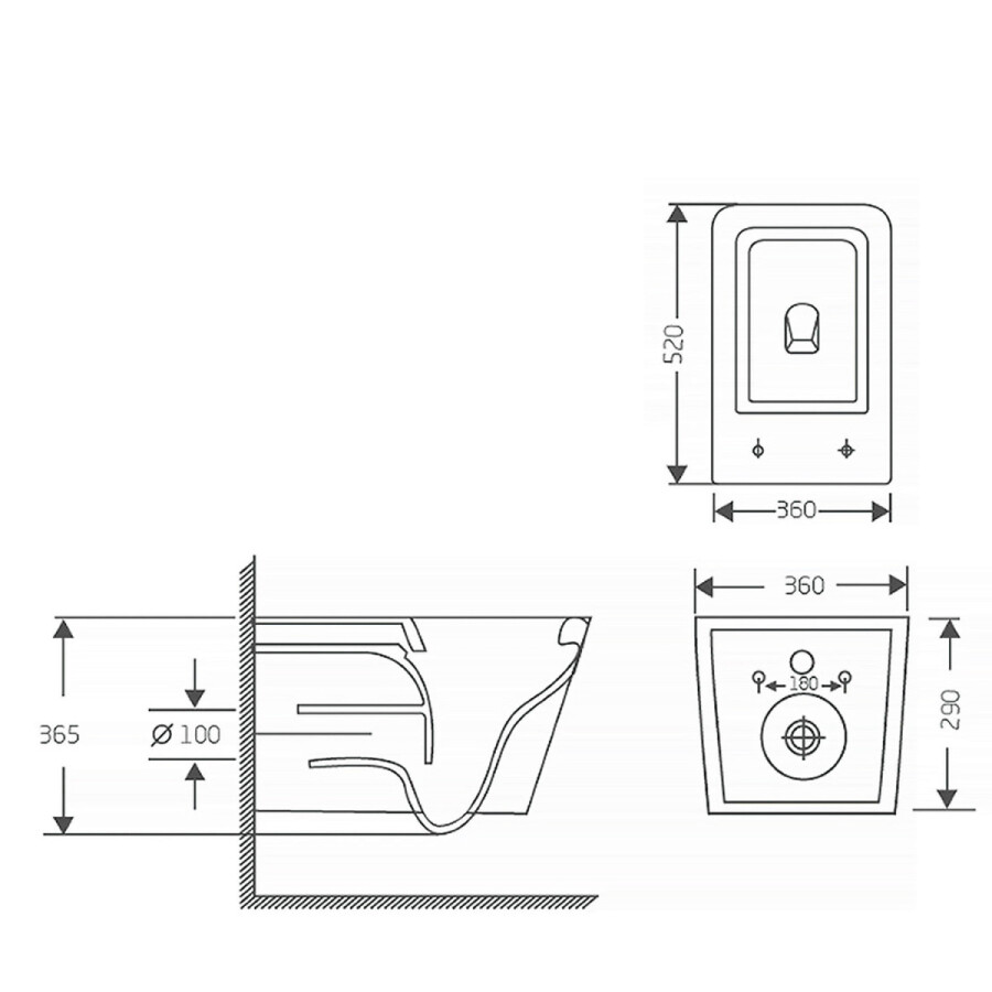 Унитаз подвесной Azario Pace 360х520х365 безободковый, система смыва "Скрытое Торнадо", с быстросъемным сиденьем "Микролифт" AZ-5172T-WHT