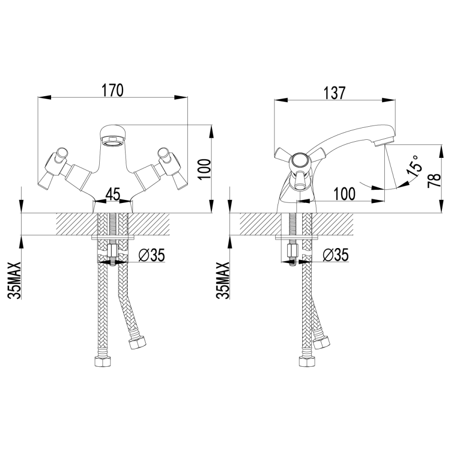 Lemark Contour смеситель для раковины LM7406C