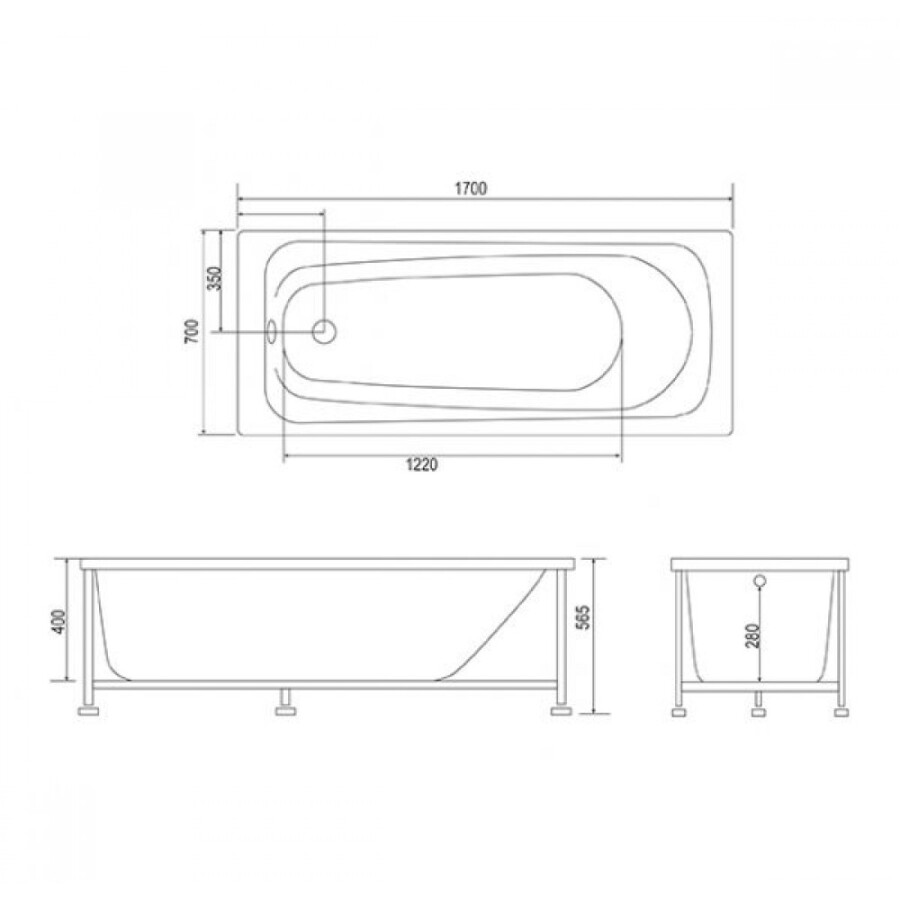 Mirsant Optima 170*70 ванна акриловая прямоугольная УТ000029514