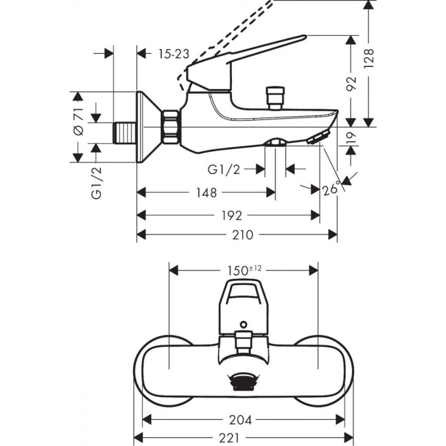 Hansgrohe Novus Loop 71340000 смеситель для ванны хром