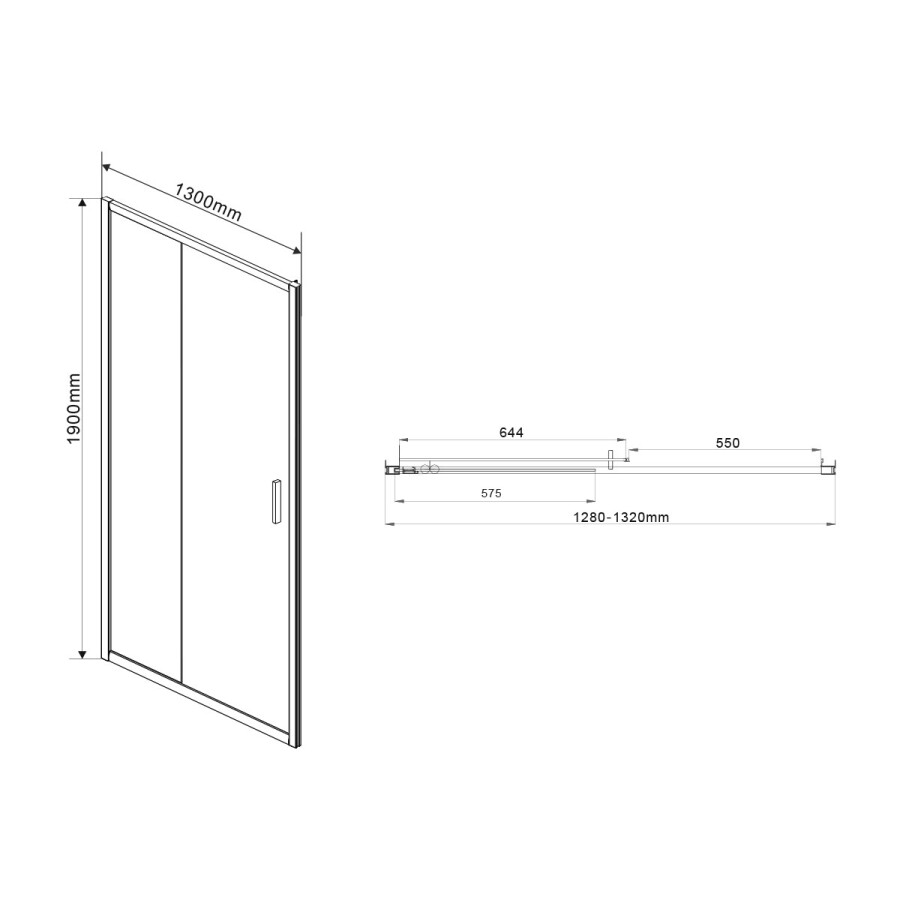 Vincea Garda душевая дверь VDS-1G130CL профиль хром, прозрачное