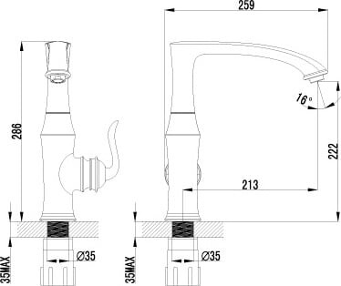 Lemark LM4705G Brava cмеситель для кухни золото