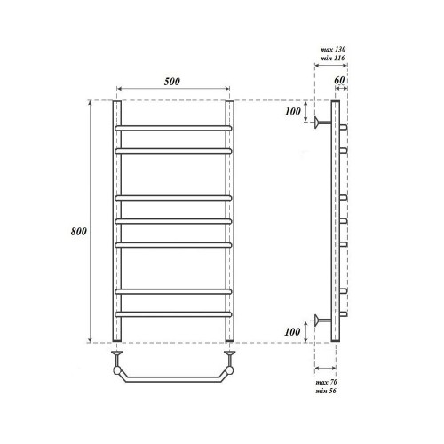 Point Венера полотенцесушитель электрический 50х80 PN07158E