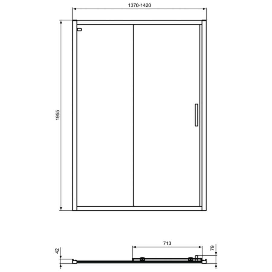 Ideal Standard Connect душевая дверь 140 см K968601