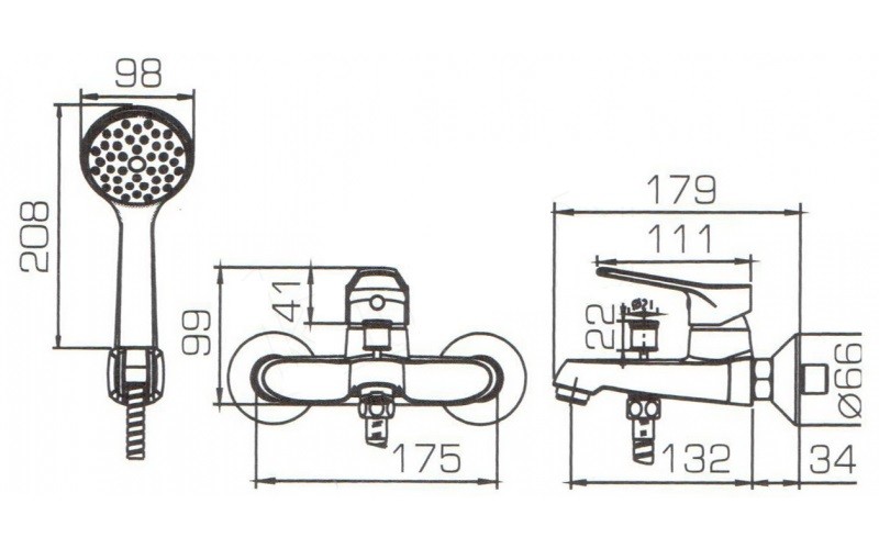 Bravat Eco F6111147C-B смеситель для ванны хром