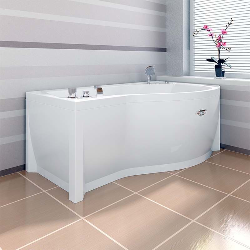 Wachter Миранда 168x95 см ванна акриловая асимметричная с гидромассажем и фронтальной панелью белая левая