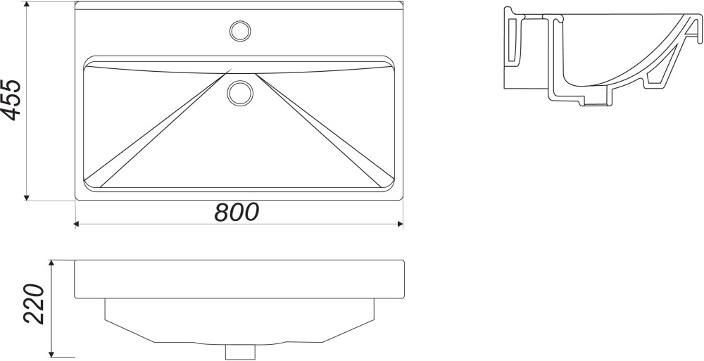 Sanita Luxe Fest FST80SLWB01 умывальник накладной 80 см