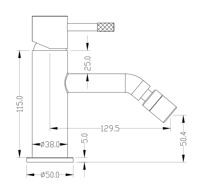 Смеситель для биде Boheme Uno Brushed Bronze 466-BRB