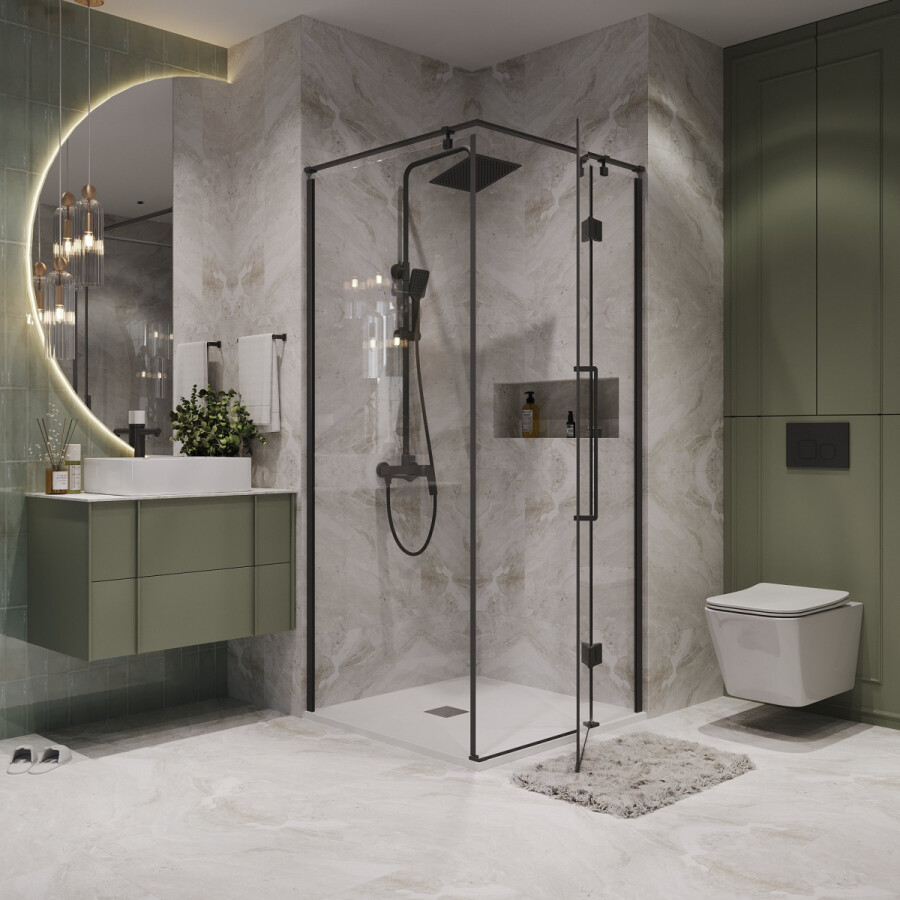 Душевой угол 90x90 Niagara Nova NG 6831-34BLACK