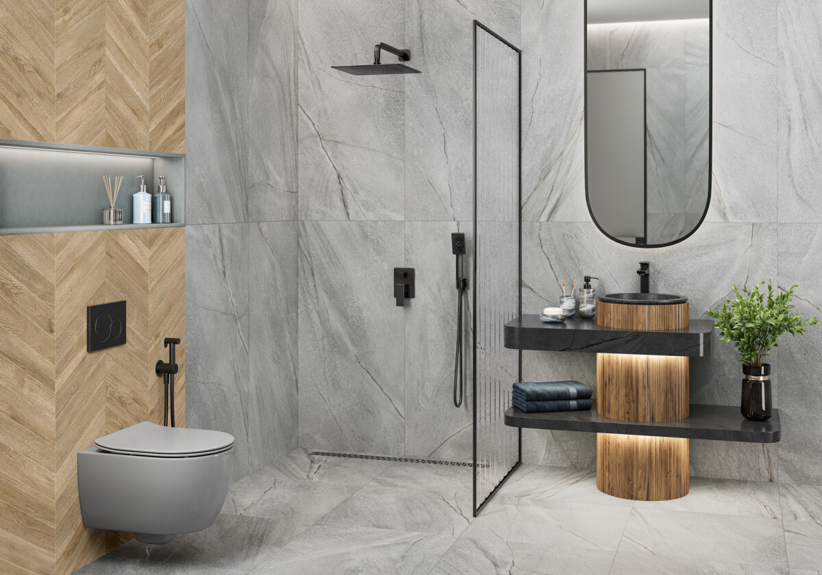 Delacora Phantom Dark матовый карвинг Керамогранит 600 x 600 x 9.5 D60252M