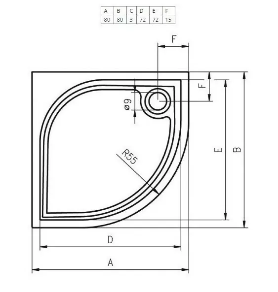 Riho Kolping DB10 душевой поддон из литьевого мрамора 80х80 DB1000500000000