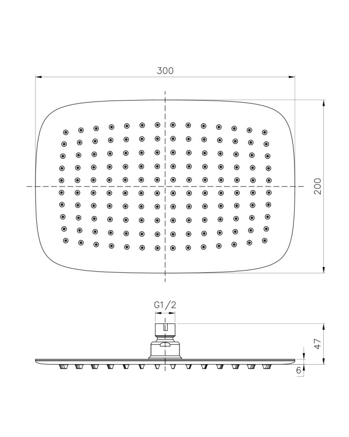 Imprese S300200SS6 Верхний душ 30x20 см