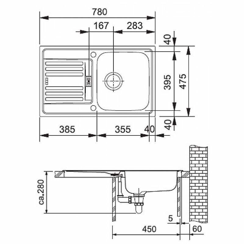 Franke EFN 614-78 кухонная мойка нержавеющая сталь матовая 78 x 47,5 см