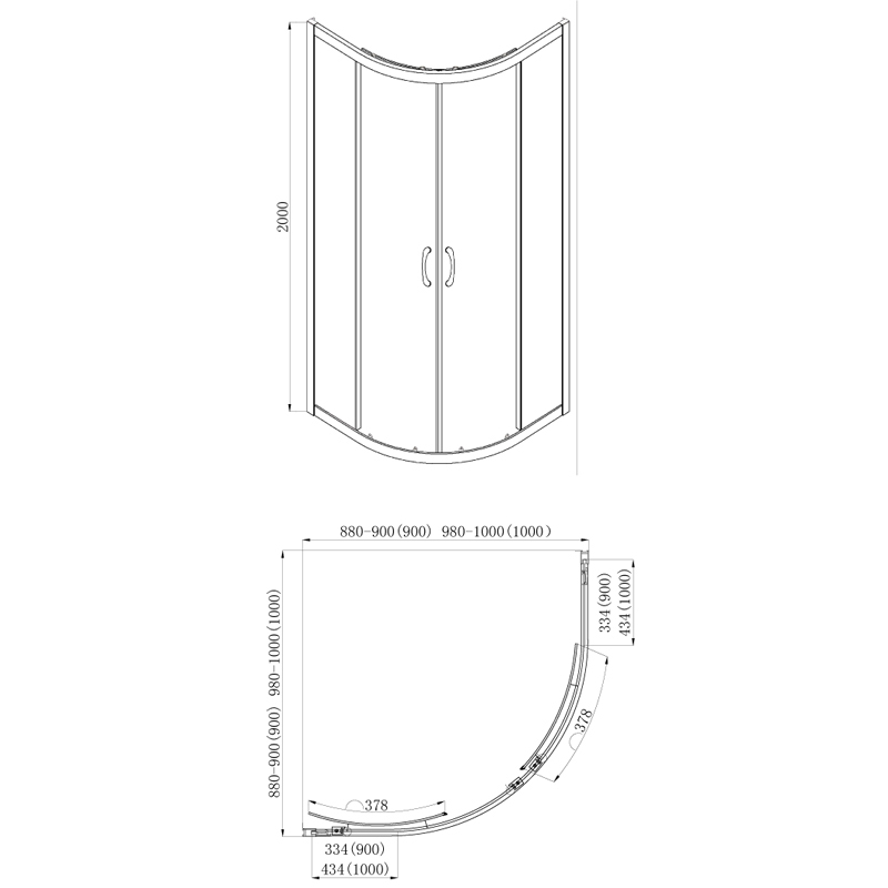 Azario Milton душевое ограждение 90х90 см AZ-ND2142 900 FOG