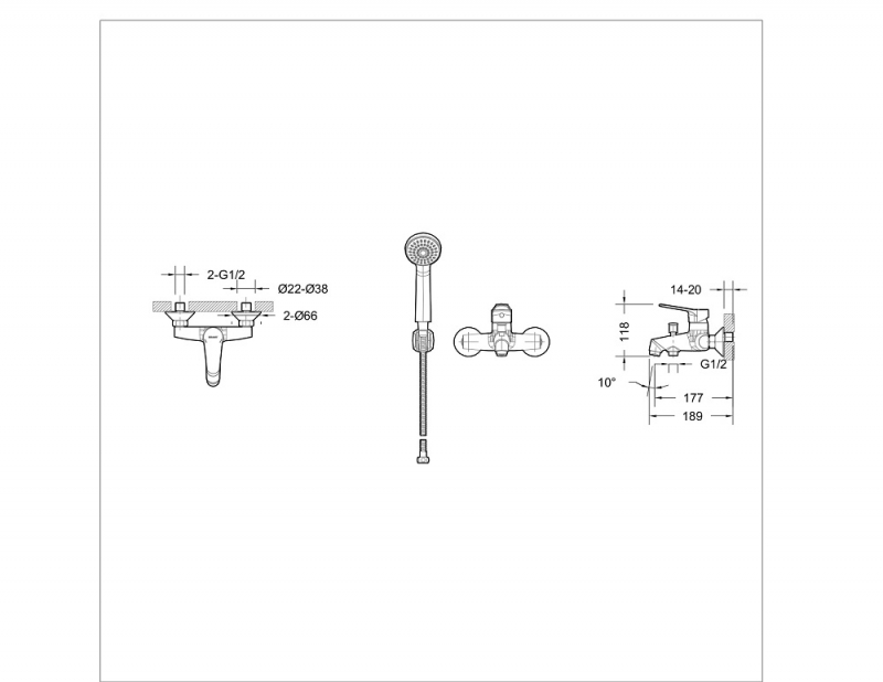 Bravat смеситель для ванны F6135147CP-B-RUS