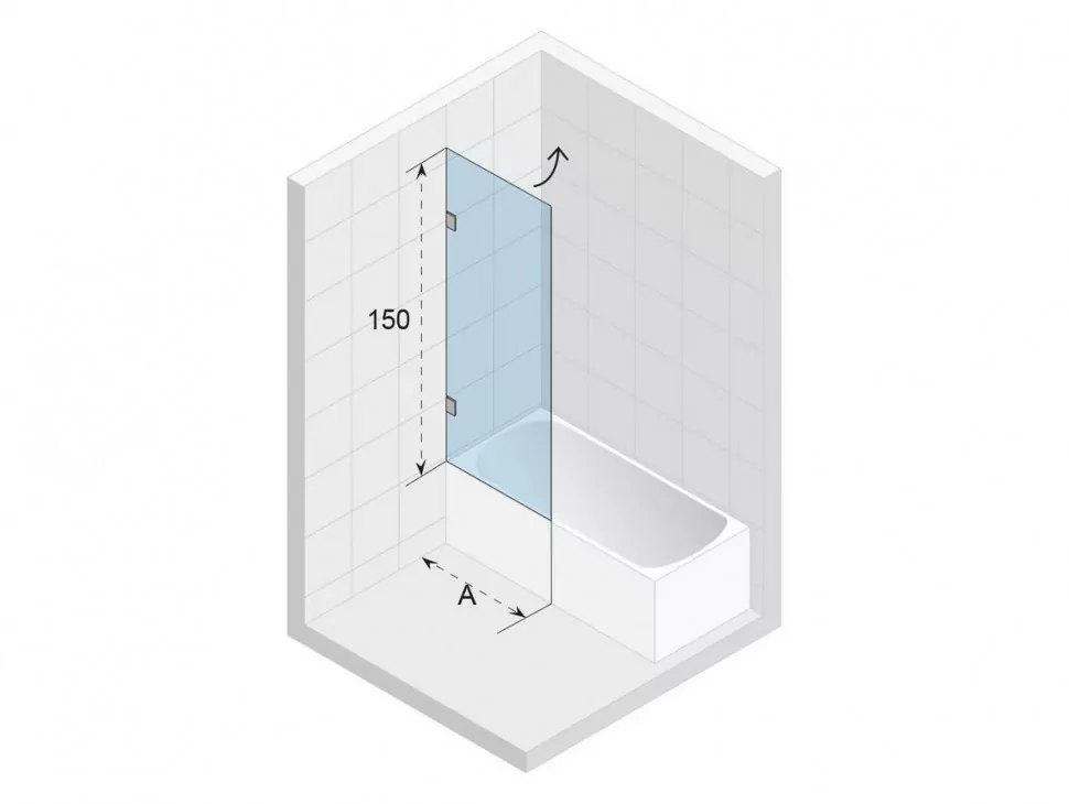 Riho Scandic X108 шторка для ванны 75 R профиль хром GX00572B2